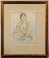 RAPHAEL SOYER "SEATED NUDE" MI