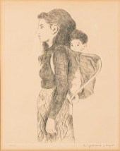 RAPHAEL SOYER "YOUNG MOTHER" E