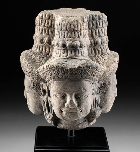 RARE 17TH C. KHMER POST-ANGKOR HEAD