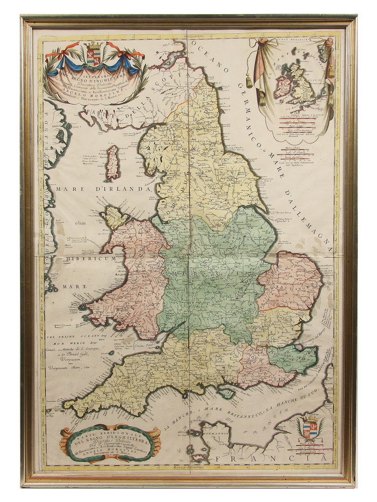 RARE 17TH C MAP OF ENGLAND -