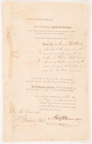 RARE 1807 NC GOV. NATHANIEL
