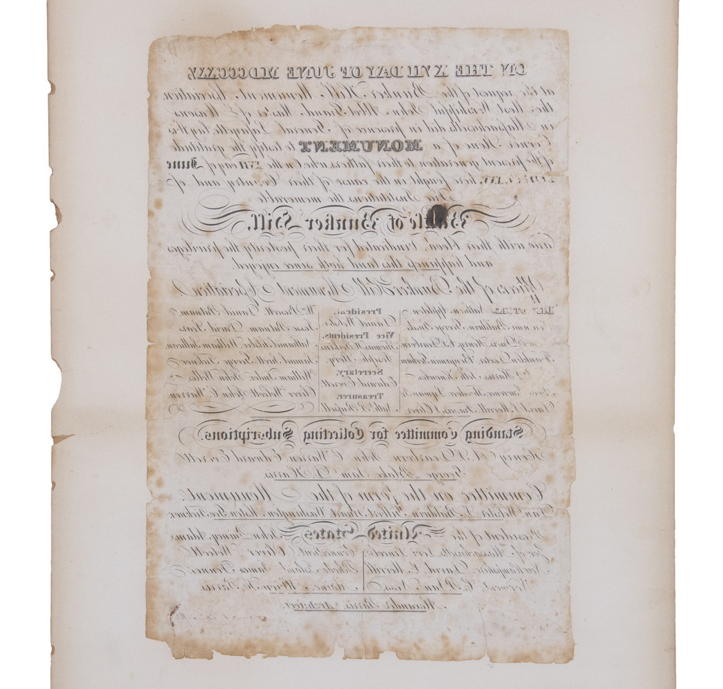 RARE 1825 BROADSIDE PRINTED