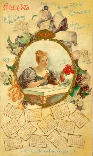 Rare 1899 Coca-Cola Calendar. 