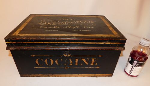 RARE 1900 SHIPS MEDICAL COCAINE TIN