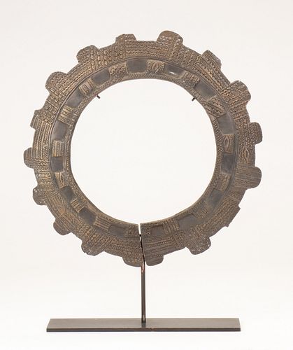 RARE 19TH C. BRASS COLLAR, TEKE,