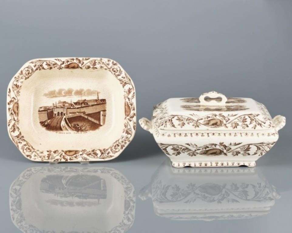 RARE 19TH C. EARTHENWARE TUREEN &