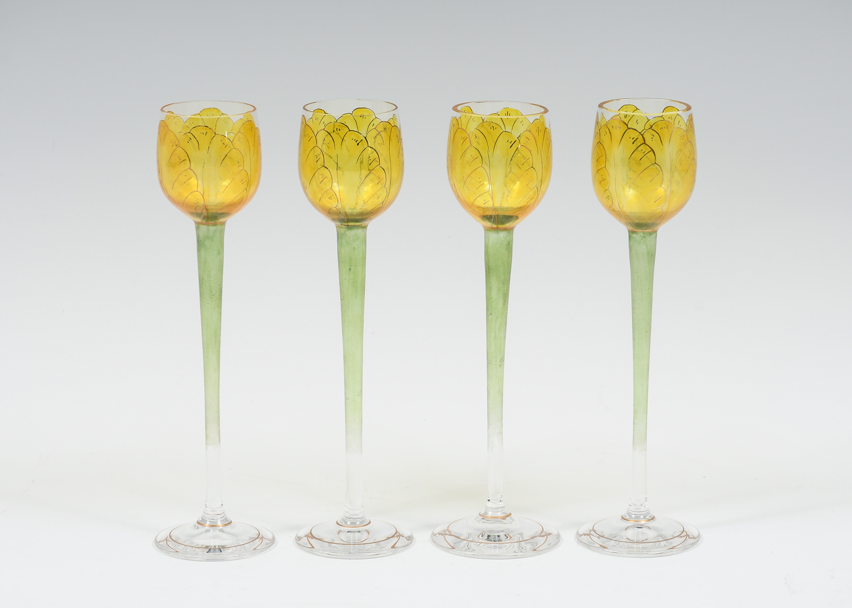 RARE 4 PC. FLORAL PAINTED GERMAN