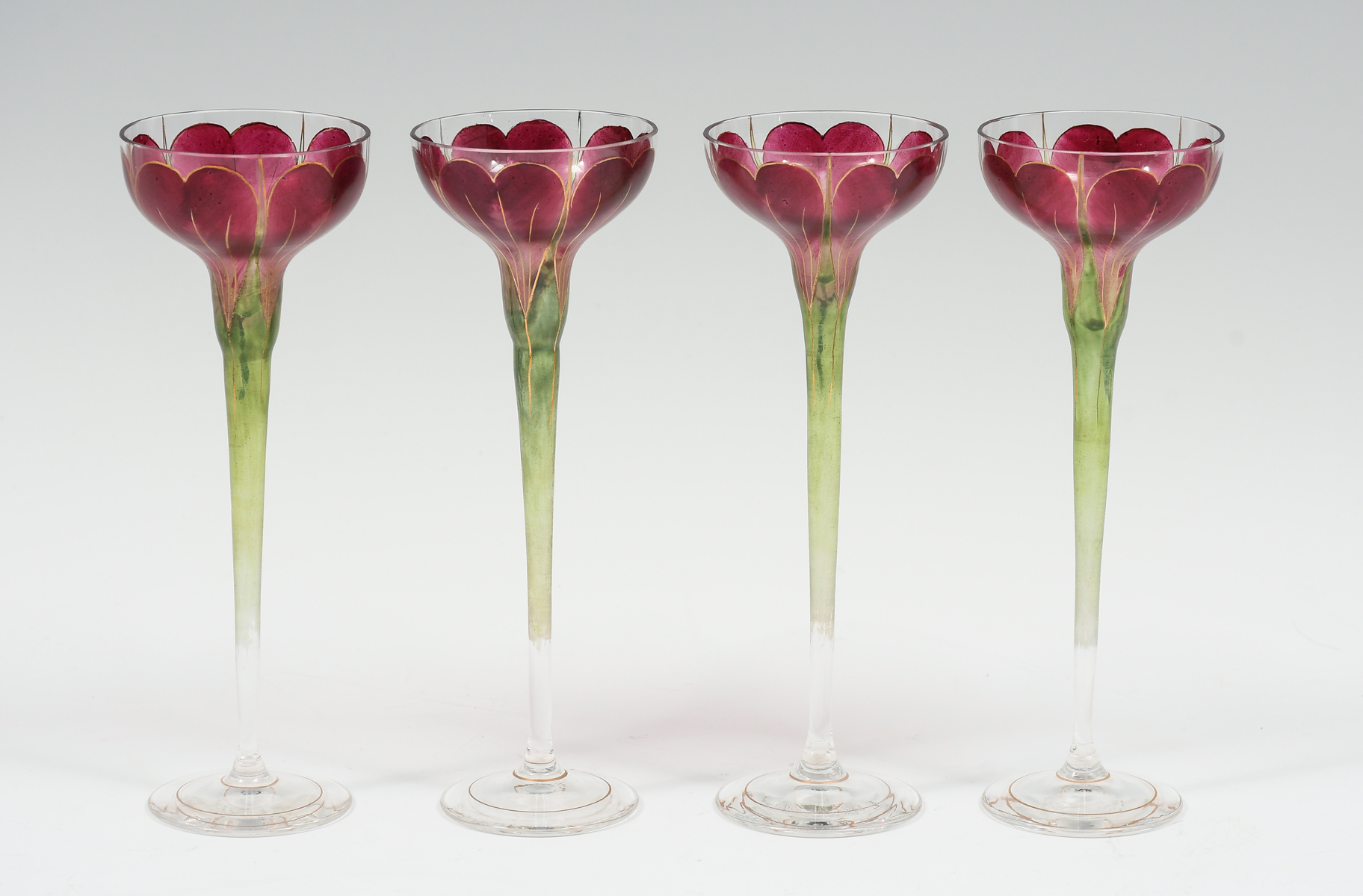 RARE 4 PC. FLORAL PAINTED GERMAN