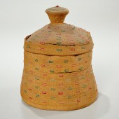 RARE ALUETIAN TWINED LIDDED BA