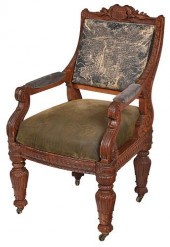 RARE AMERICAN CARVED OAK U.S.