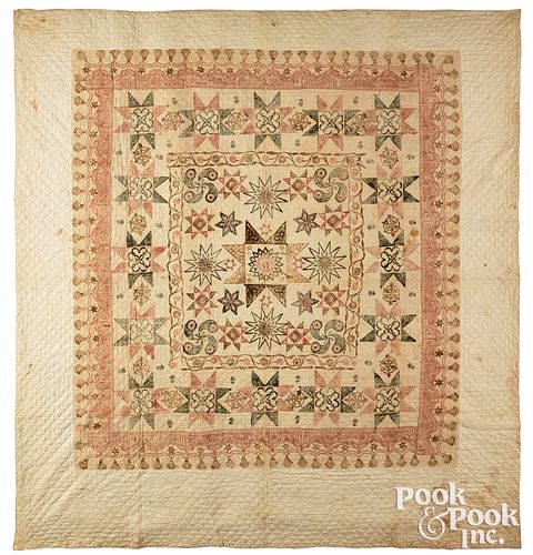 RARE AMERICAN CHINTZ AND BLOCK