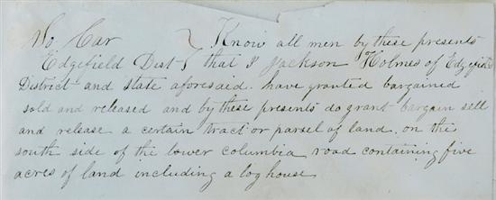 Rare Antebellum Edgefield