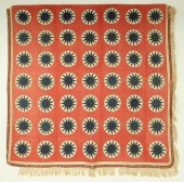 RARE ANTIQUE RED AND NAVY BLUE