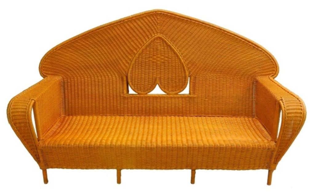 RARE ART DECO WICKER SOFA. CIRCA