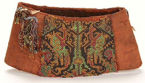 RARE BEADED BAHAU DAYAK HAT,