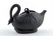 Rare blackware swan-form teapo