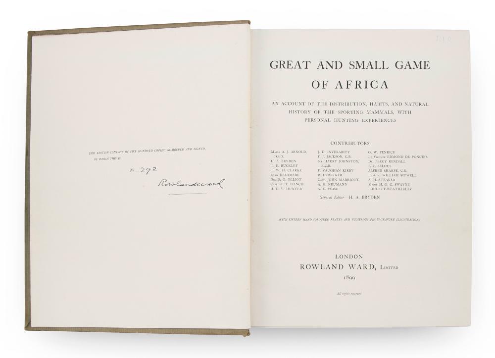RARE BOOK "GREAT AND SMALL GAME
