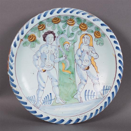 Rare Brislington Delftware Adam and