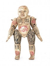 Rare Burmese polychrome wood a