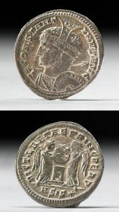 RARE BYZANTINE SISCIA BRONZE F