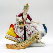 RARE CAPODIMONTE CRINOLINE LAD