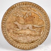 RARE CARVED MAPLE RUNNING FOX