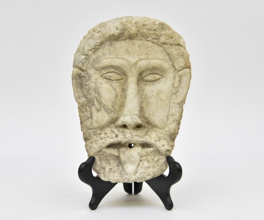 Rare carved marble fountain head,