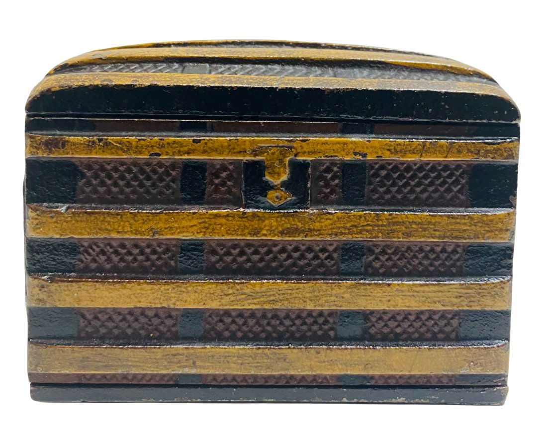 RARE CAST IRON STEAMER TRUNK