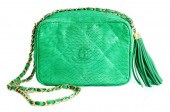 RARE CHANEL GREEN CC LIZARD LE