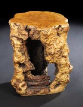 Rare Chinese Burl Garden Seat,