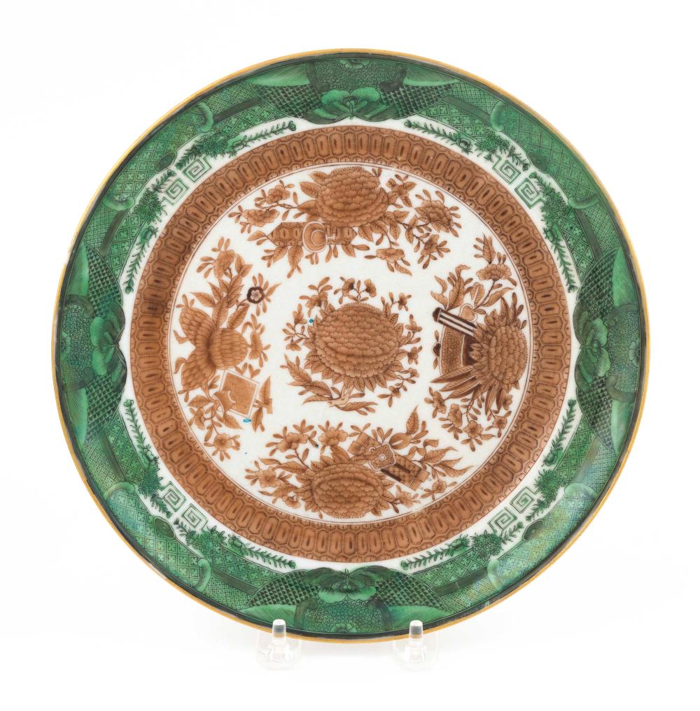 RARE CHINESE EXPORT BROWN AND GREEN