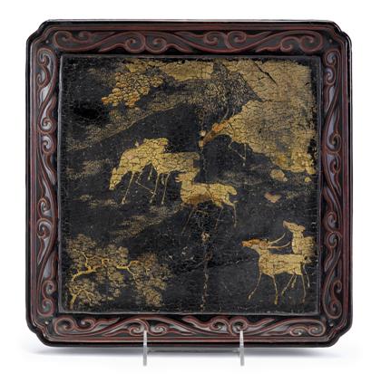 Rare Chinese red and black tixi