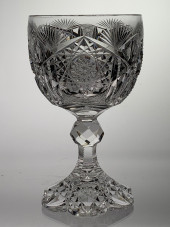 RARE CUT GLASS WATER GOBLET LI