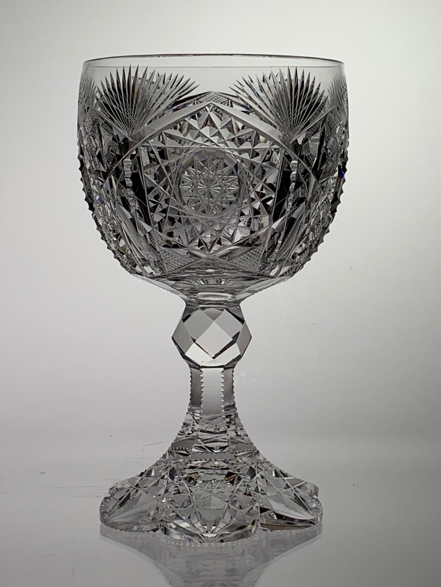 RARE CUT GLASS WATER GOBLET
