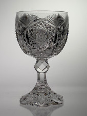 RARE CUT GLASS WATER GOBLET LI