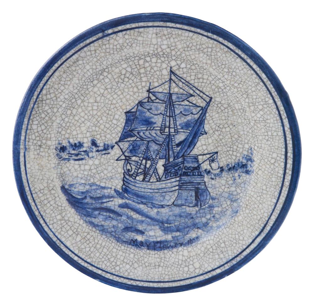 RARE DEDHAM POTTERY SHIP
