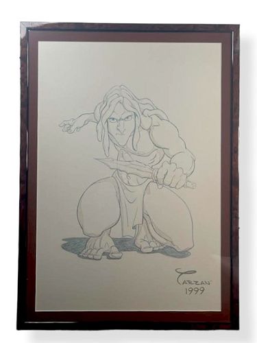 RARE DISNEY TARZAN 1999 SKETCH