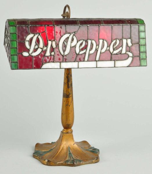 Rare Dr. Pepper Leaded Glass Desk