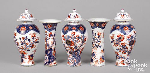 RARE DUTCH DELFT FIVE PIECE