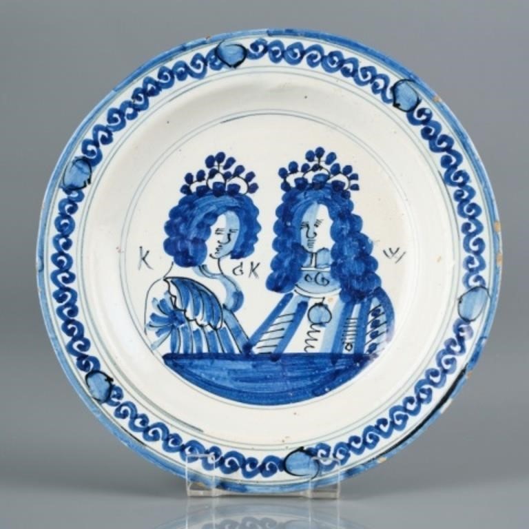 RARE DUTCH DELFT WILLIAM & MARY