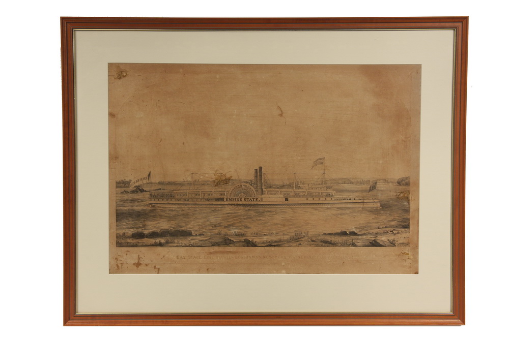 RARE EARLY LITHO SHIP PORTRAIT -