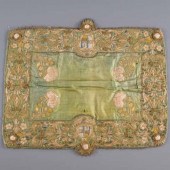 RARE EMBROIDERED SILK CUSHION