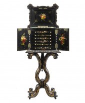 RARE ENGLISH BLACK LACQUER AND