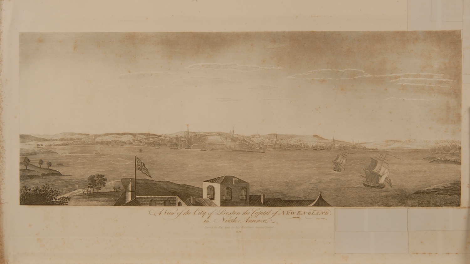 RARE ENGRAVING A VIEW OF THE CITY