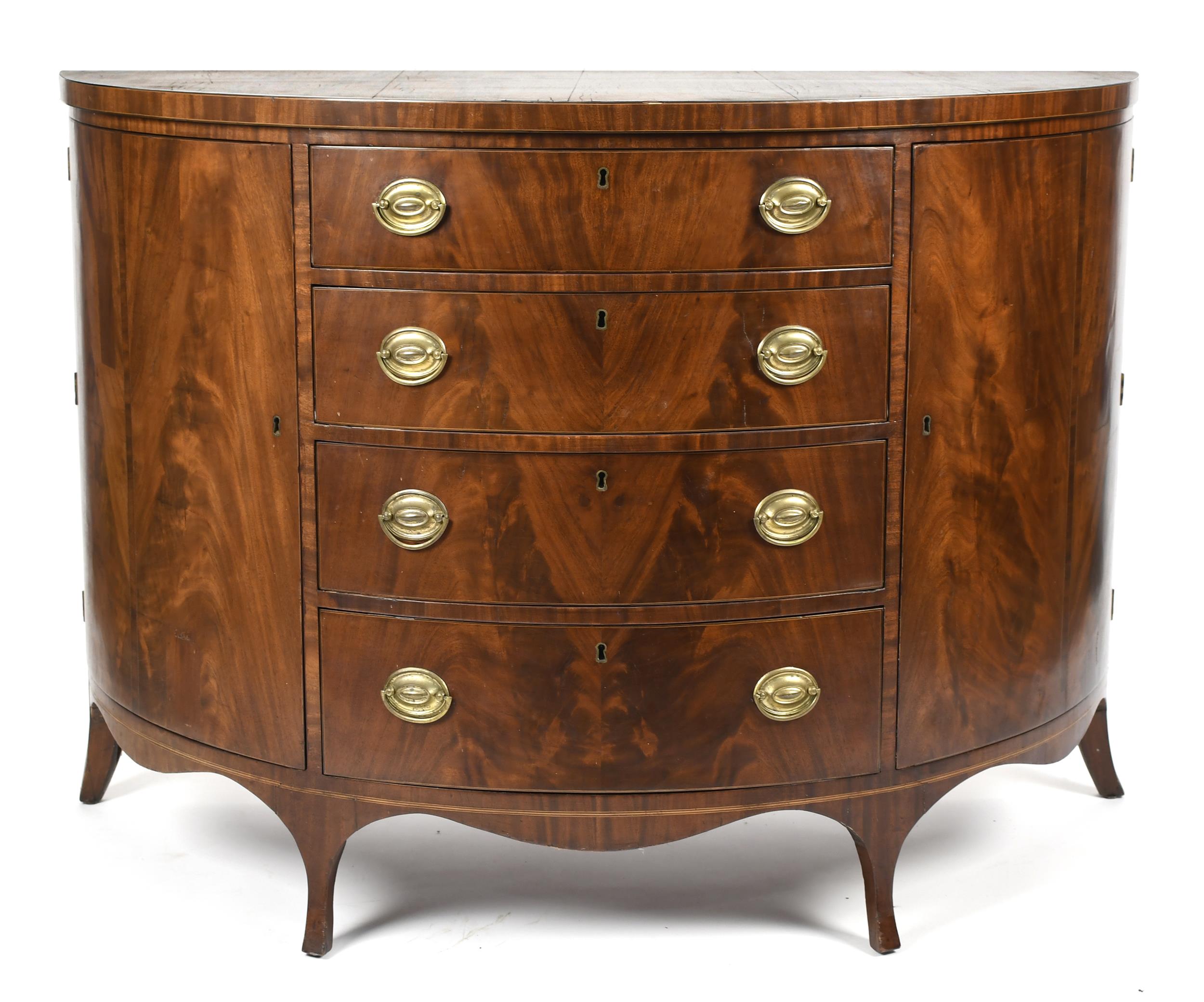 RARE FEDERAL DEMI-LUNE MAHOGANY