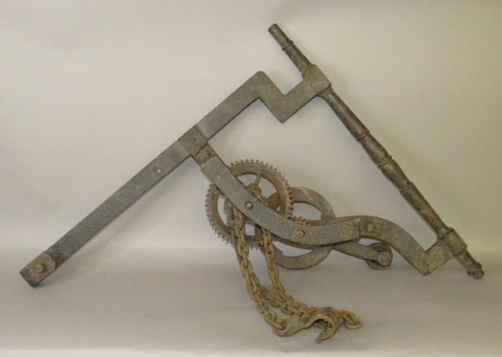 RARE FORM CHAIN HOIST FIREPLACE