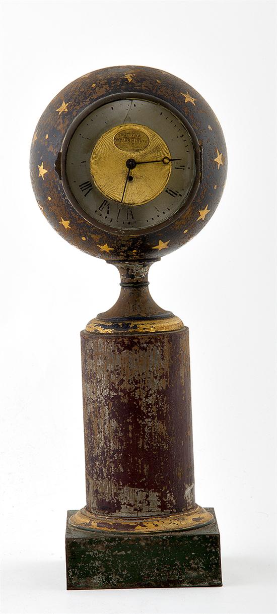 Rare French Empire tole night clock