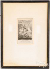 RARE FRENCH ENGRAVING GEORGE W