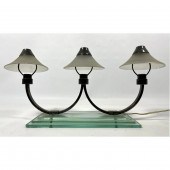 Rare Glass and Silvered Brass