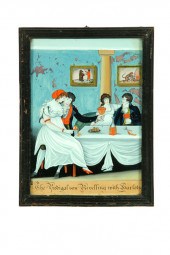 RARE ''GLASS PAINTING'' OF THE